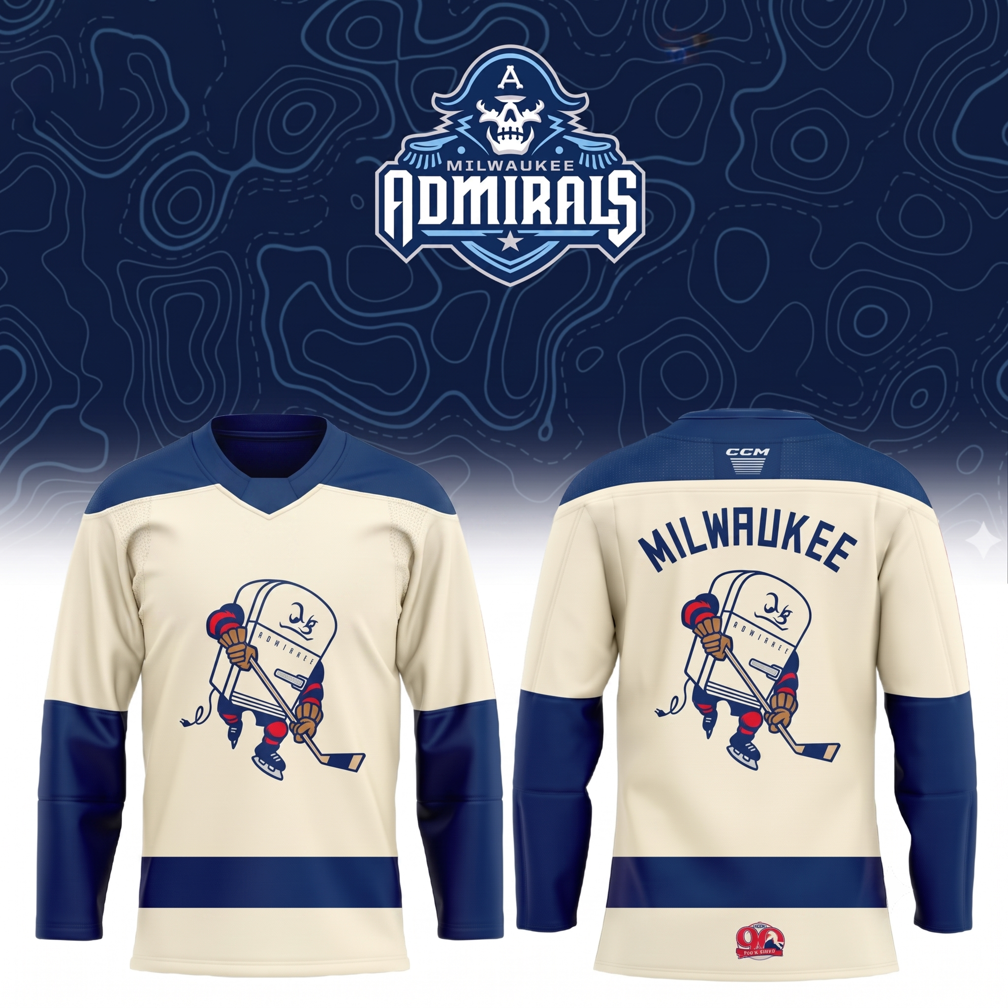 Milwaukee Admirals Fridge Jersey 2026 Season Personalized Hockey Jersey