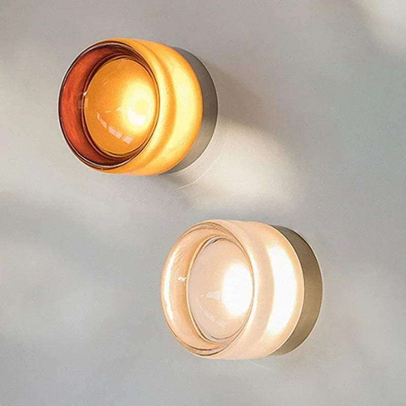 Nordic Round Wall Light Fixtures for Bedroom Bedside Hotel Background Decoration Led Modern Colorful Lamp Luminaire